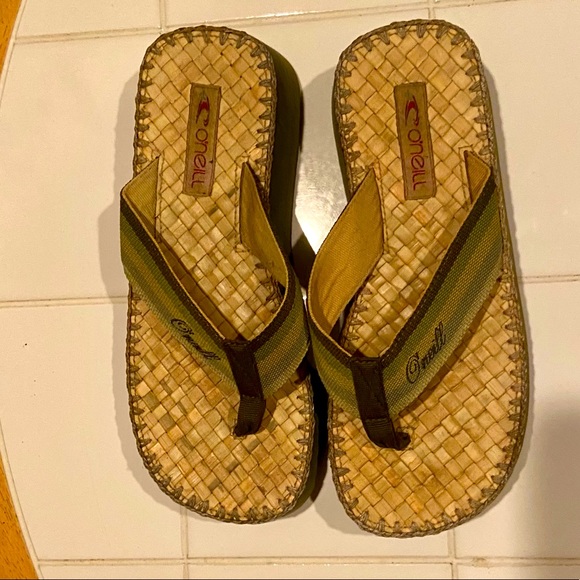 Ladies O’Neill Wedge Straw Basket Weave Sandals Size 9 NWOT - Picture 4 of 6